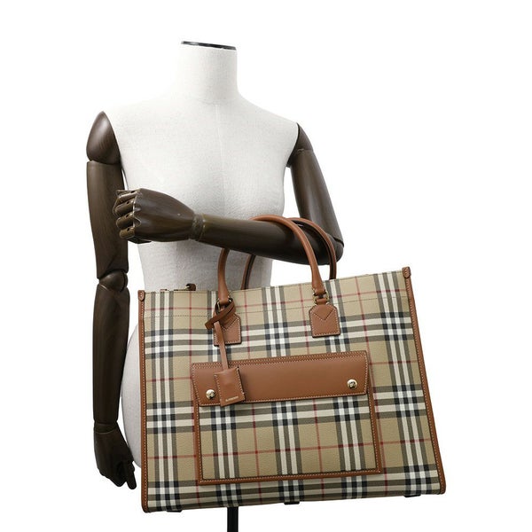 バーバリー トートバッグ フレヤトート ミディアム PVC/レザー 8097568 BURBERRY 2wayショルダーバッグ