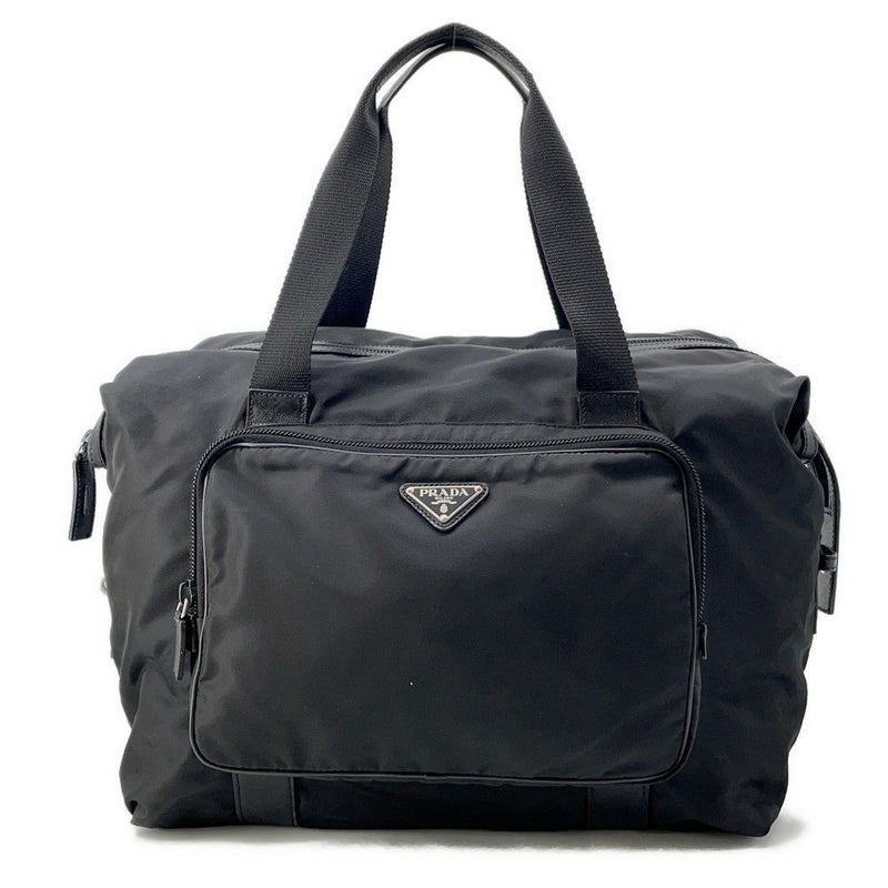 プラダ トートバッグ ナイロン 三角ロゴ レザー PRADA ショルダーバッグ 黒