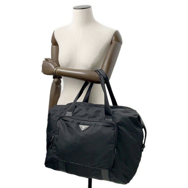 プラダ トートバッグ ナイロン 三角ロゴ レザー PRADA ショルダーバッグ 黒