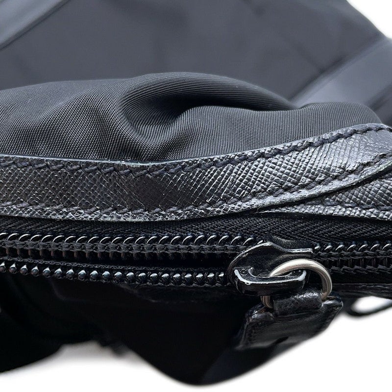 プラダ トートバッグ ナイロン 三角ロゴ レザー PRADA ショルダーバッグ 黒