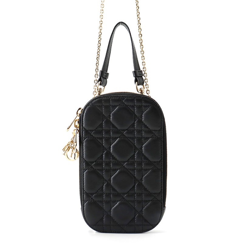 クリスチャン・ディオール スマホケース レディディオール Call'in Dior フォンホルダー カナージュ S0872ONMJ Christian Dior 黒