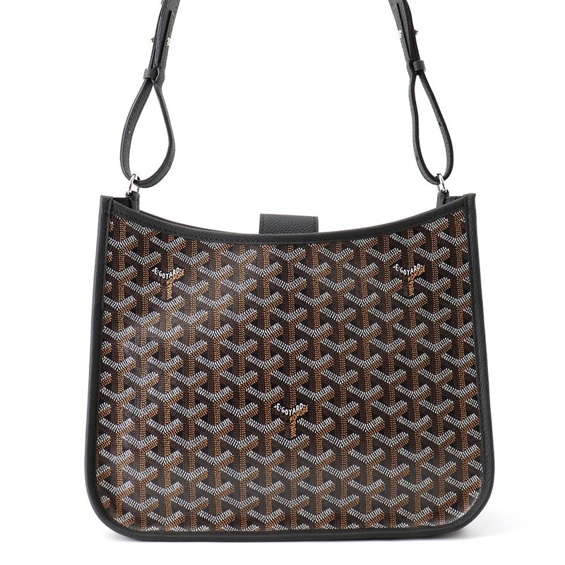 ゴヤール ショルダーバッグ ミュゼットPM PVC レザー MUSETTPMLTY01CG01P GOYARD 黒 ヘリンボーン