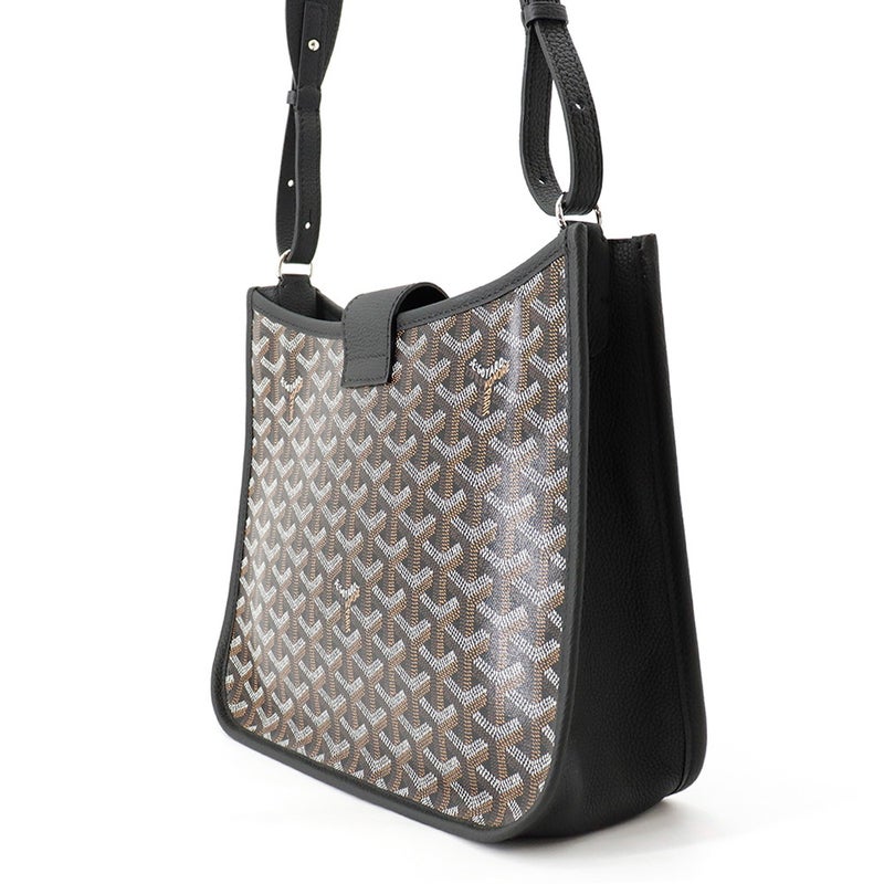 ゴヤール ショルダーバッグ ミュゼットPM PVC レザー MUSETTPMLTY01CG01P GOYARD 黒 ヘリンボーン