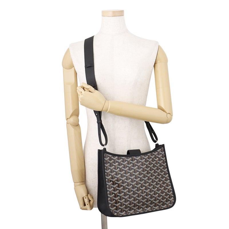 ゴヤール ショルダーバッグ ミュゼットPM PVC レザー MUSETTPMLTY01CG01P GOYARD 黒 ヘリンボーン
