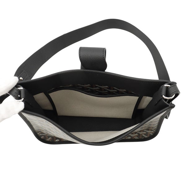 ゴヤール ショルダーバッグ ミュゼットPM PVC レザー MUSETTPMLTY01CG01P GOYARD 黒 ヘリンボーン