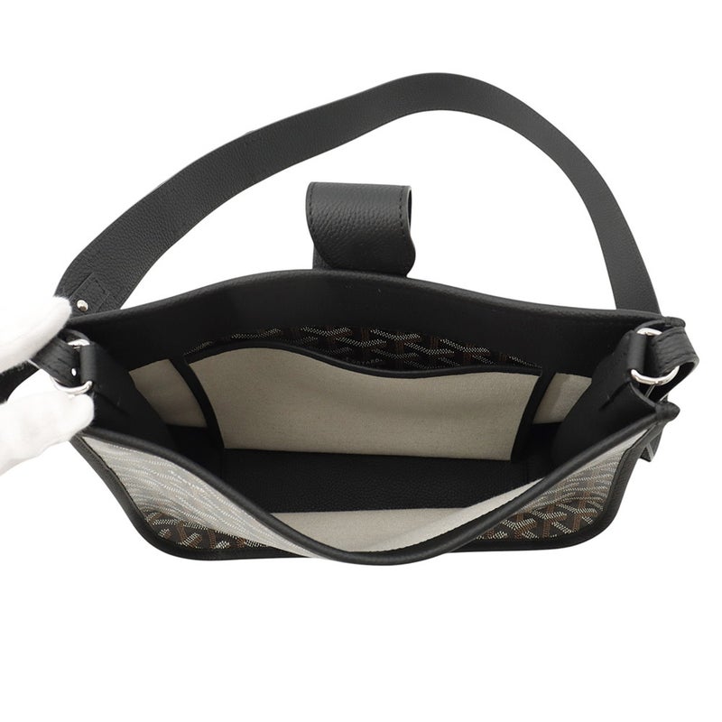 ゴヤール ショルダーバッグ ミュゼットPM PVC レザー MUSETTPMLTY01CG01P GOYARD 黒 ヘリンボーン