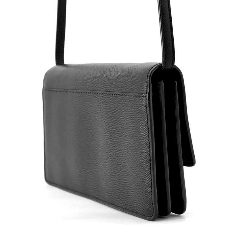 プラダ ショルダーウォレット サフィアーノレザー ロゴ 1M1361 PRADA 財布 黒
