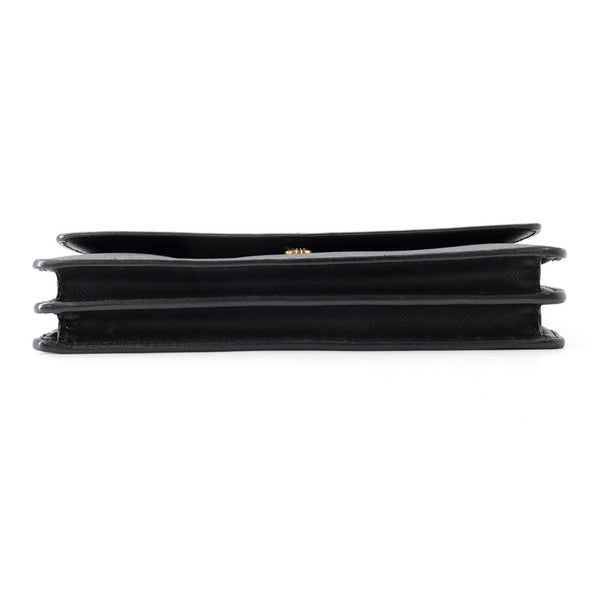 プラダ ショルダーウォレット サフィアーノレザー ロゴ 1M1361 PRADA 財布 黒
