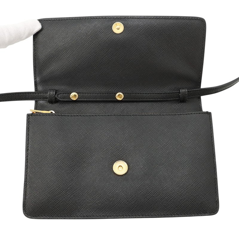 プラダ ショルダーウォレット サフィアーノレザー ロゴ 1M1361 PRADA 財布 黒
