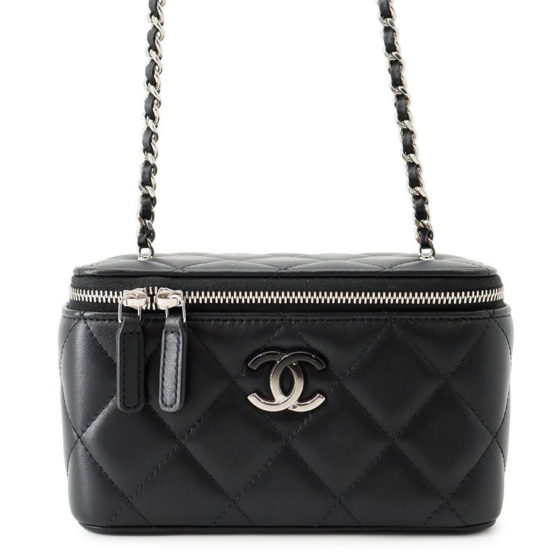 シャネル チェーンショルダーバッグ マトラッセ ココグラデーション バニティ ラムスキン AP3697 CHANEL キルティング 黒