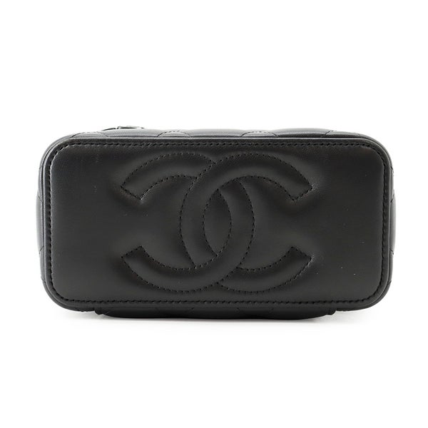 シャネル チェーンショルダーバッグ マトラッセ ココグラデーション バニティ ラムスキン AP3697 CHANEL キルティング 黒