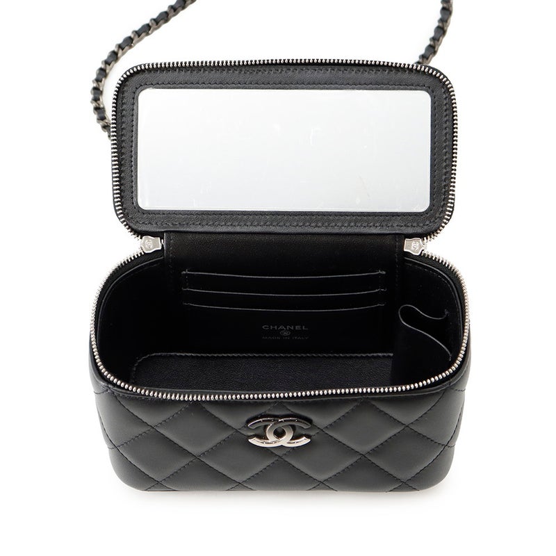 シャネル チェーンショルダーバッグ マトラッセ ココグラデーション バニティ ラムスキン AP3697 CHANEL キルティング 黒