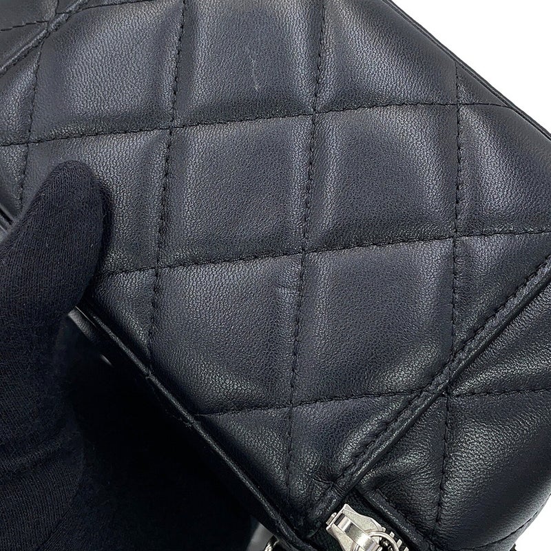 シャネル チェーンショルダーバッグ マトラッセ ココグラデーション バニティ ラムスキン AP3697 CHANEL キルティング 黒