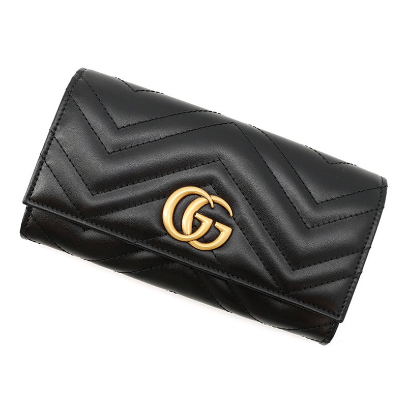 グッチ 長財布 GGマーモント コンチネンタルウォレット レザー 443436 GUCCI 財布 黒
