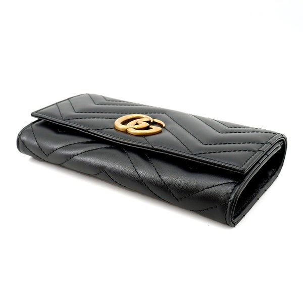 グッチ 長財布 GGマーモント コンチネンタルウォレット レザー 443436 GUCCI 財布 黒