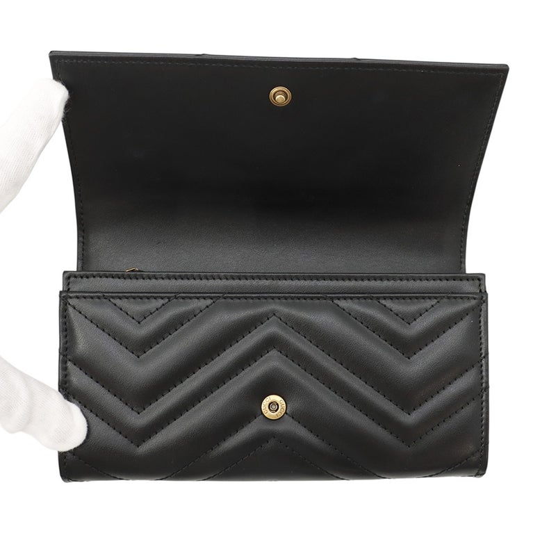 グッチ 長財布 GGマーモント コンチネンタルウォレット レザー 443436 GUCCI 財布 黒
