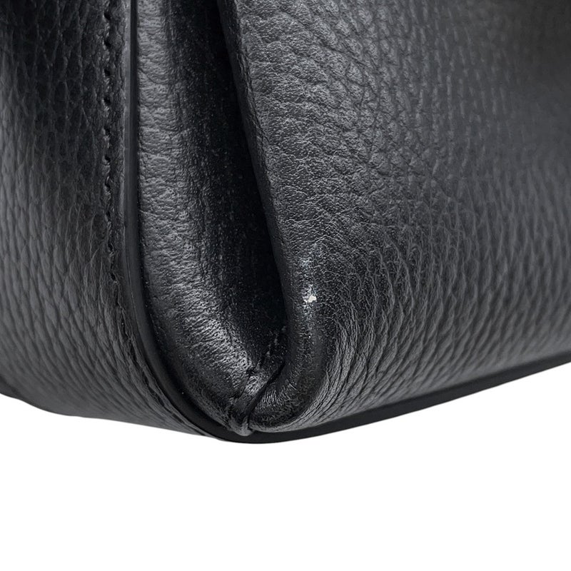 グッチ チェーンショルダーバッグ インターロッキングG レザー 607720 GUCCI バッグ 黒 アウトレット品