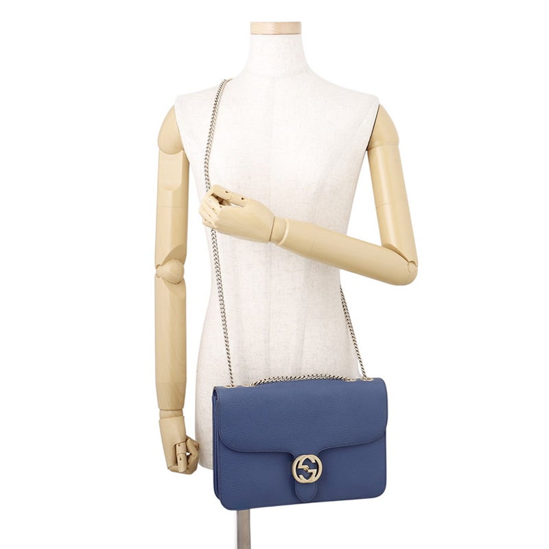 グッチ チェーンショルダーバッグ インターロッキングG レザー 510303 GUCCI バッグ 2way 黒 アウトレット品