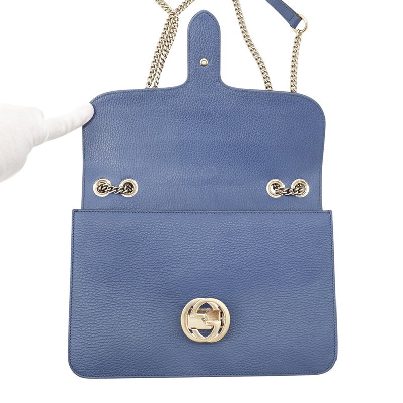 グッチ チェーンショルダーバッグ インターロッキングG レザー 510303 GUCCI バッグ 2way 黒 アウトレット品
