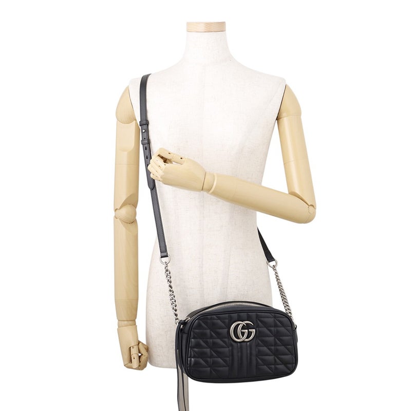 グッチ チェーンショルダーバッグ GGマーモント キルティング スモール 447632 GUCCI バッグ 黒