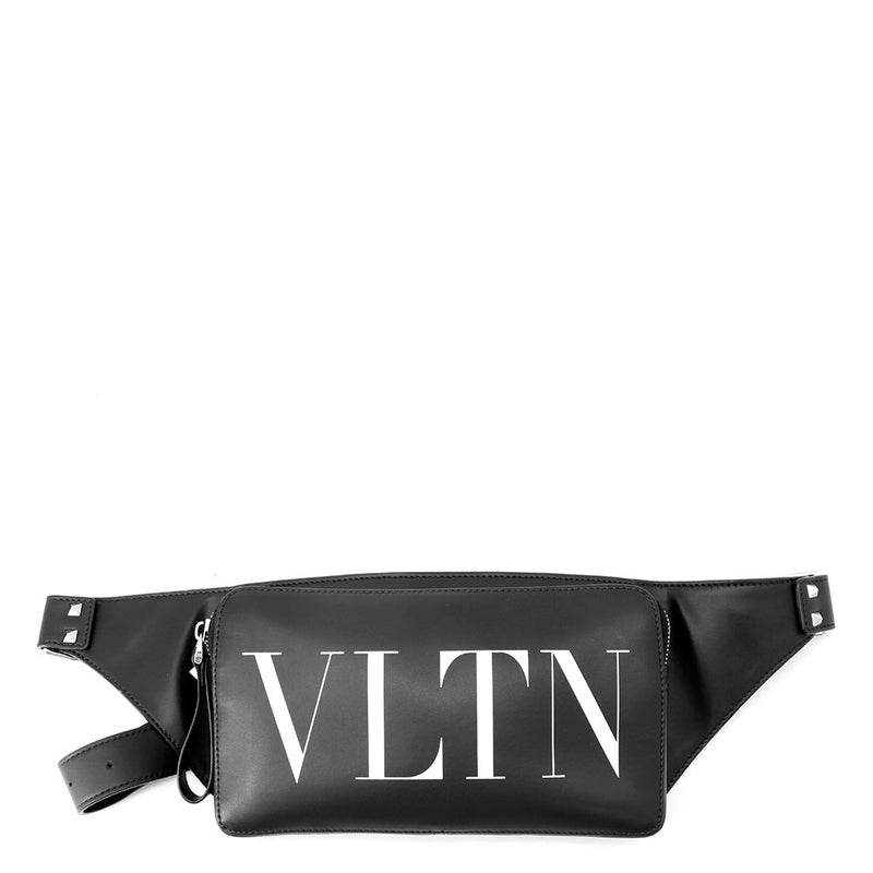 ヴァレンティノ・ガラヴァーニ ボディバッグ VLTNロゴ レザー VY2B0A10WJW VALENTINO ベルトバッグ 黒 白