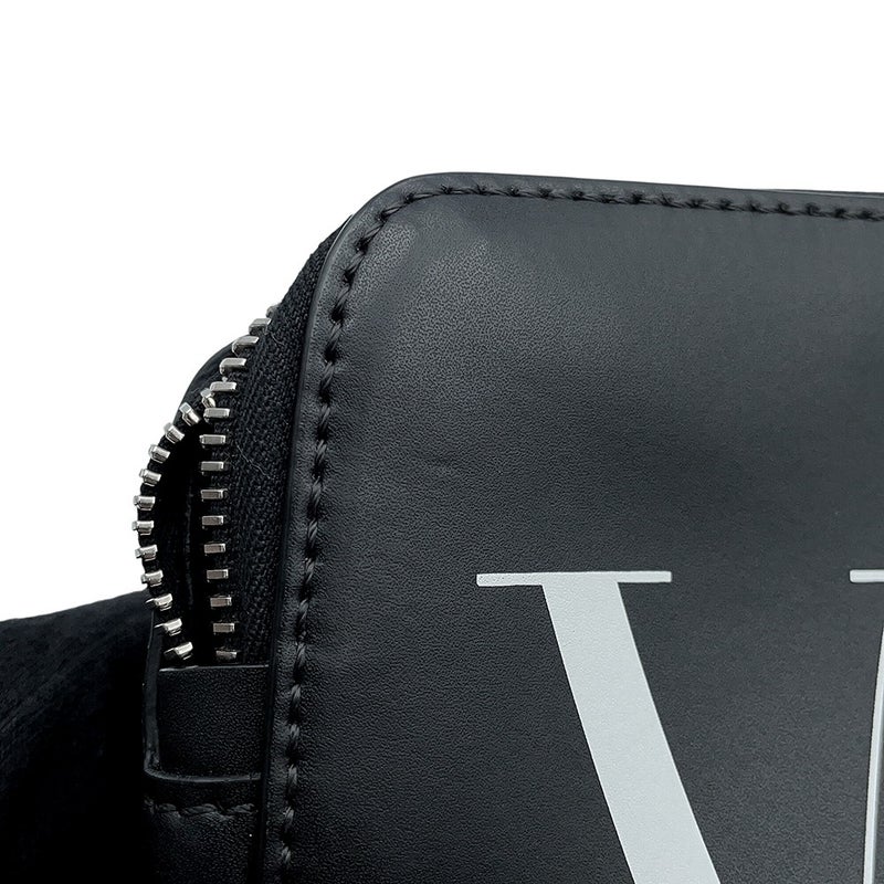 ヴァレンティノ・ガラヴァーニ ボディバッグ VLTNロゴ レザー VY2B0A10WJW VALENTINO ベルトバッグ 黒 白