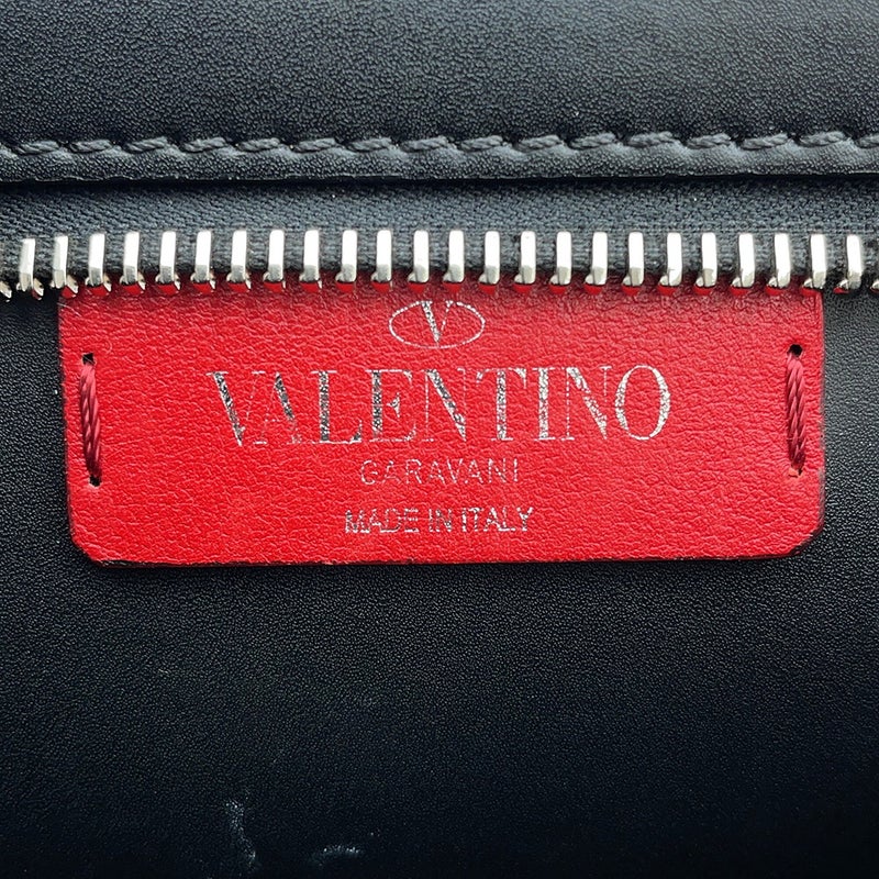 ヴァレンティノ・ガラヴァーニ ボディバッグ VLTNロゴ レザー VY2B0A10WJW VALENTINO ベルトバッグ 黒 白