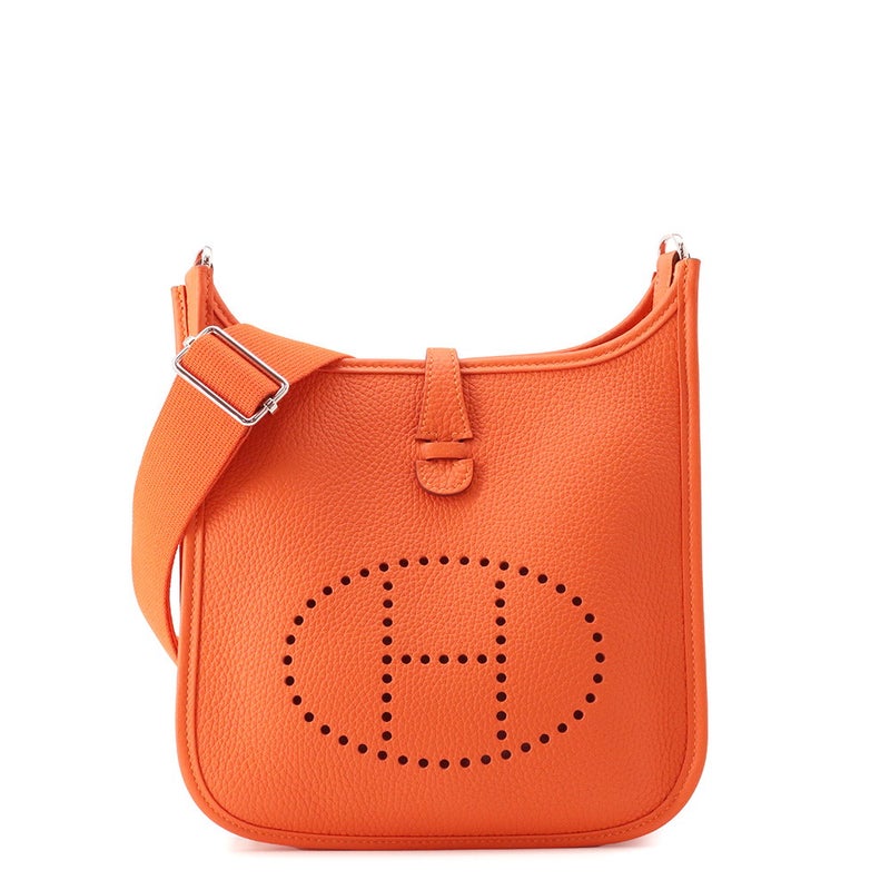 エルメス ショルダーバッグ エブリン3 23 タンジェリン/シルバー金具 トリヨンクレマンス G刻印 HERMES Evelyne