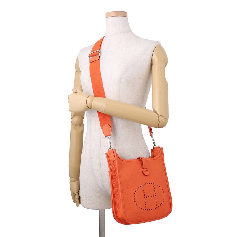 エルメス ショルダーバッグ エブリン3 23 タンジェリン/シルバー金具 トリヨンクレマンス G刻印 HERMES Evelyne