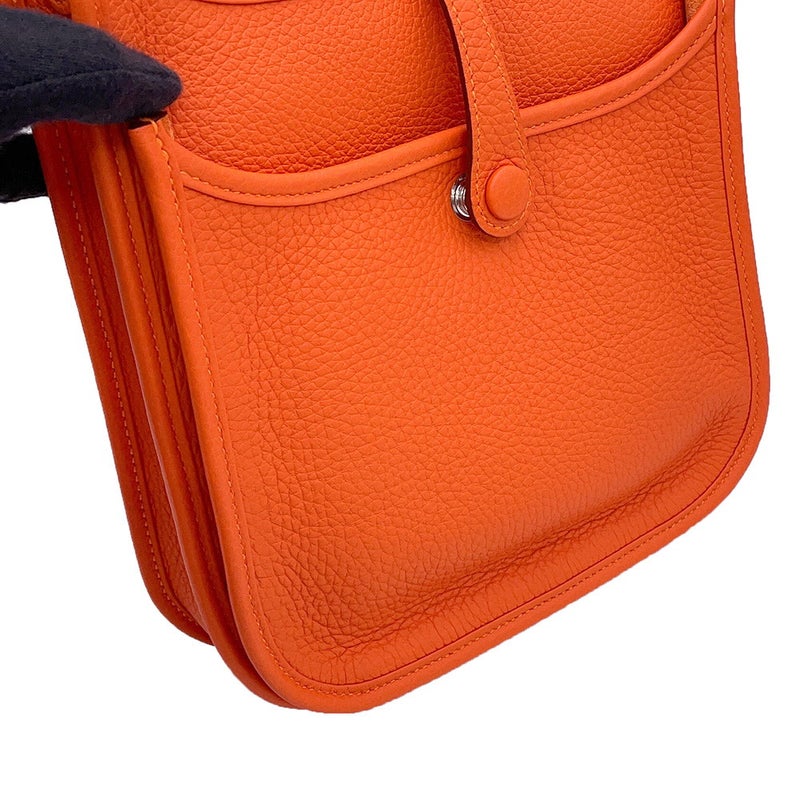 エルメス ショルダーバッグ エブリン3 23 タンジェリン/シルバー金具 トリヨンクレマンス G刻印 HERMES Evelyne