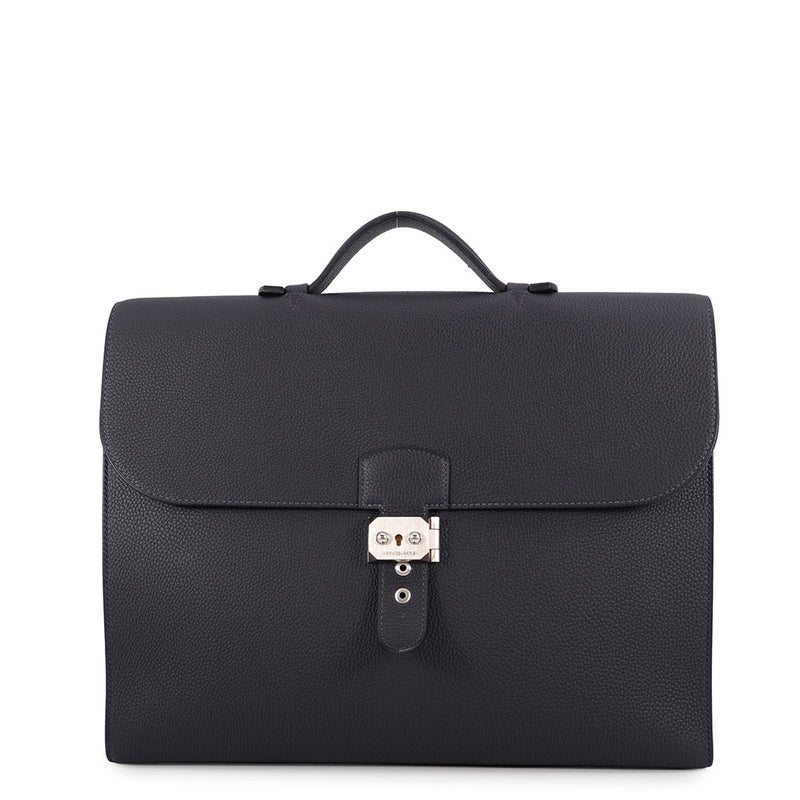 エルメス ビジネスバッグ サックアデペッシュ ライト 37 キャバン/シルバー金具 トゴ U刻印 HERMES メンズ