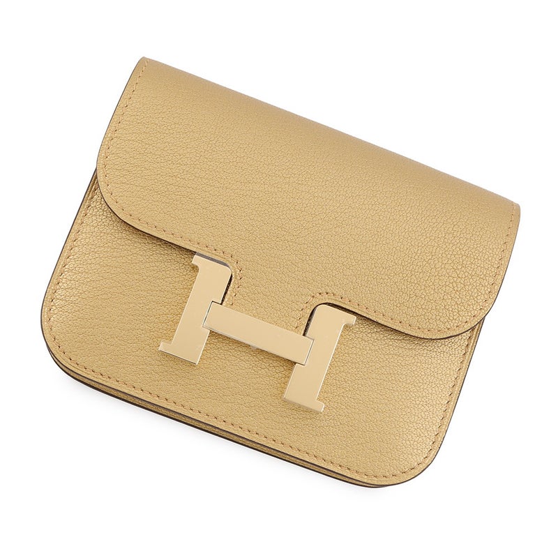 エルメス 財布 コンスタンス スリム ドレ/シャンパンゴールド金具 シェブルシャムキラ W刻印 HERMES