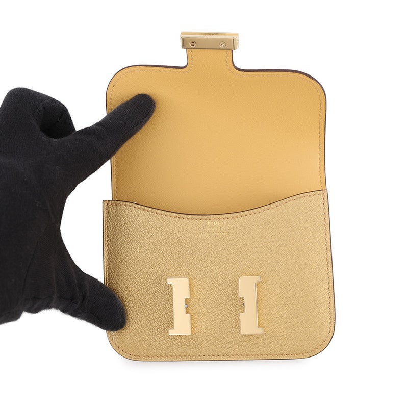 エルメス 財布 コンスタンス スリム ドレ/シャンパンゴールド金具 シェブルシャムキラ W刻印 HERMES