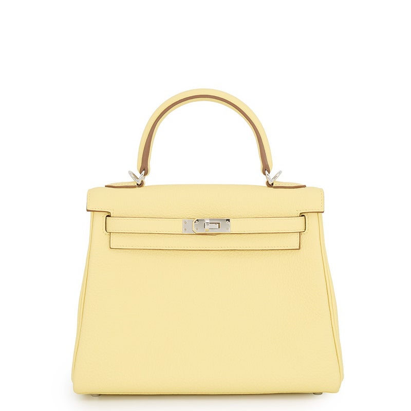エルメス ハンドバッグ ケリー25 内縫い ジョーヌプッサン/シルバー金具 トゴ G刻印 HERMES Kelly 2wayバッグ