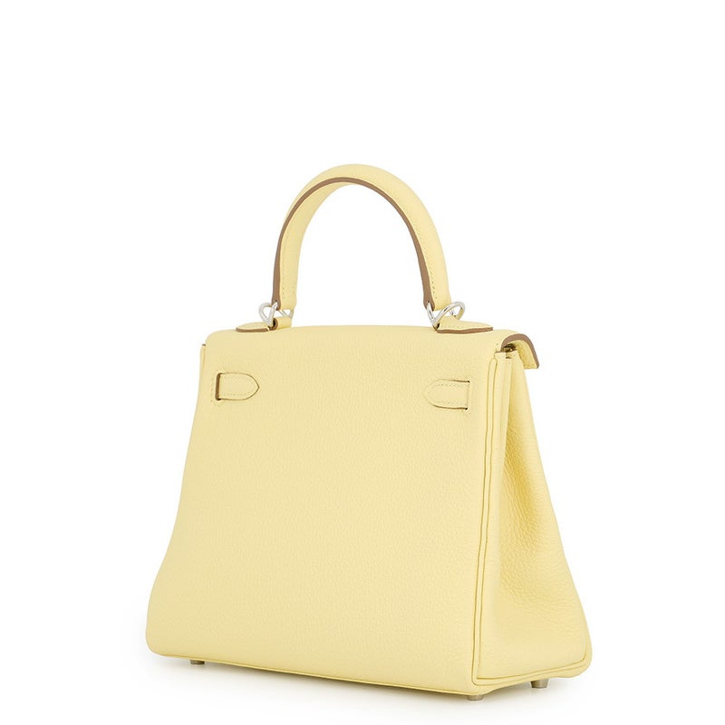エルメス ハンドバッグ ケリー25 内縫い ジョーヌプッサン/シルバー金具 トゴ G刻印 HERMES Kelly 2wayバッグ
