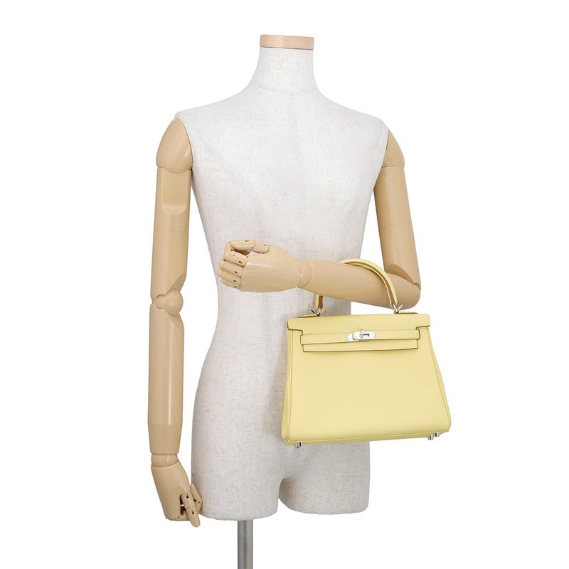 エルメス ハンドバッグ ケリー25 内縫い ジョーヌプッサン/シルバー金具 トゴ G刻印 HERMES Kelly 2wayバッグ