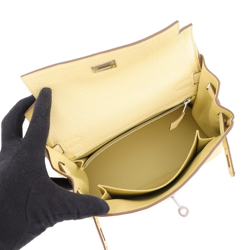 エルメス ハンドバッグ ケリー25 内縫い ジョーヌプッサン/シルバー金具 トゴ G刻印 HERMES Kelly 2wayバッグ