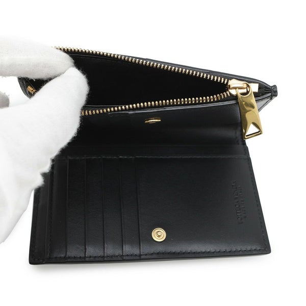 ボッテガヴェネタ 二つ折り財布 マキシ イントレチャート 667130 BOTTEGA VENETA 黒