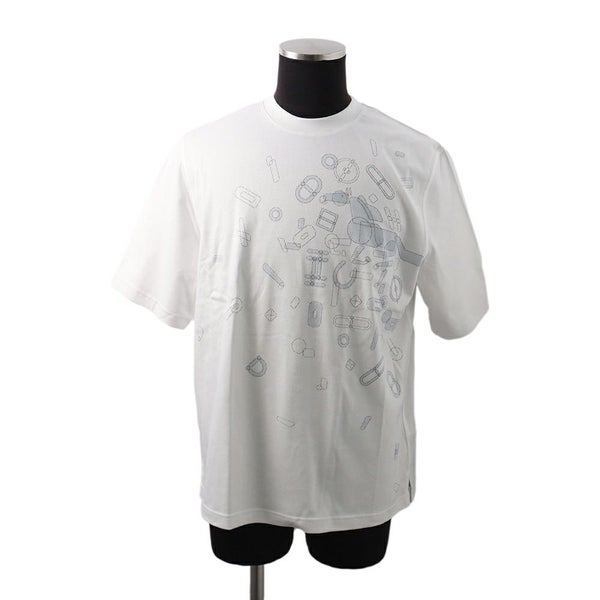 エルメス Tシャツ フラグメント・エクエストレス Fragments Equestres メンズサイズS HERMES トップス 白