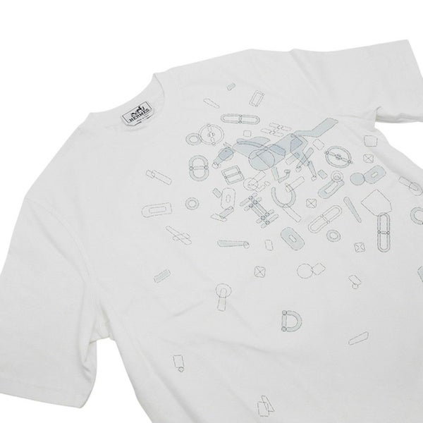 エルメス Tシャツ フラグメント・エクエストレス Fragments Equestres メンズサイズS HERMES トップス 白
