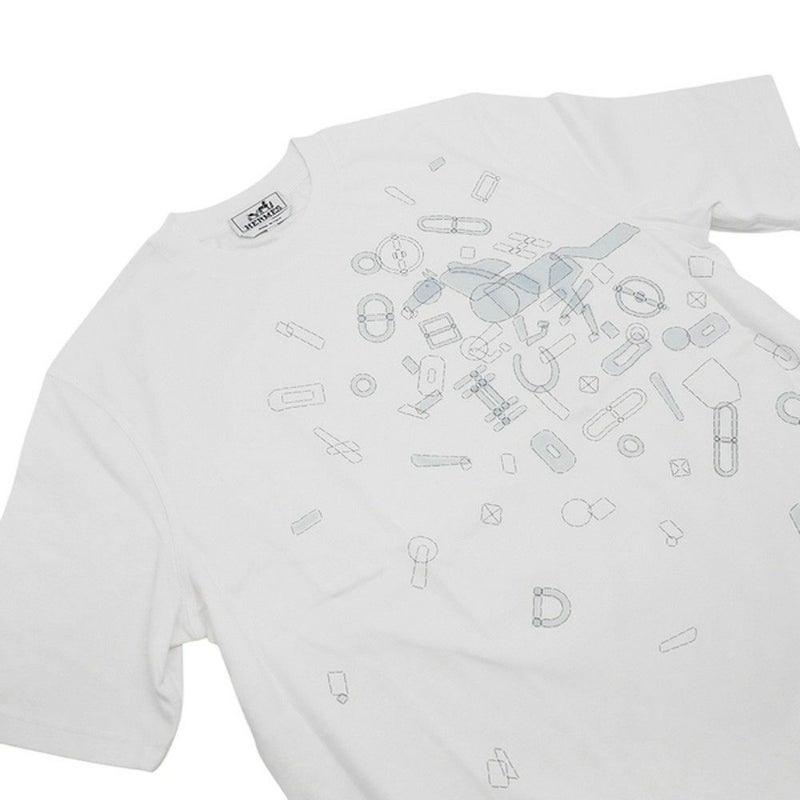 エルメス Tシャツ フラグメント・エクエストレス Fragments Equestres メンズサイズS HERMES トップス 白