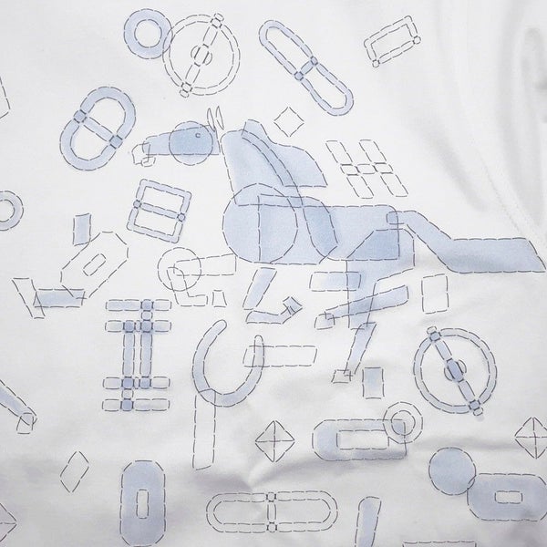 エルメス Tシャツ フラグメント・エクエストレス Fragments Equestres メンズサイズS HERMES トップス 白