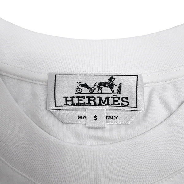 エルメス Tシャツ フラグメント・エクエストレス Fragments Equestres メンズサイズS HERMES トップス 白