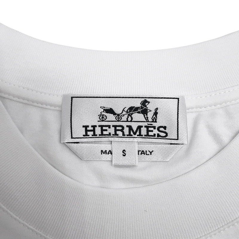 エルメス Tシャツ フラグメント・エクエストレス Fragments Equestres メンズサイズS HERMES トップス 白
