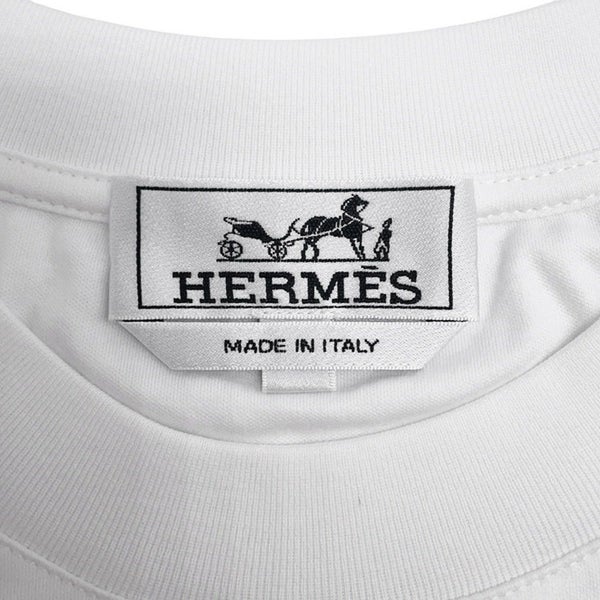 エルメス Tシャツ フラグメント・エクエストレス Fragments Equestres メンズサイズS HERMES トップス 白