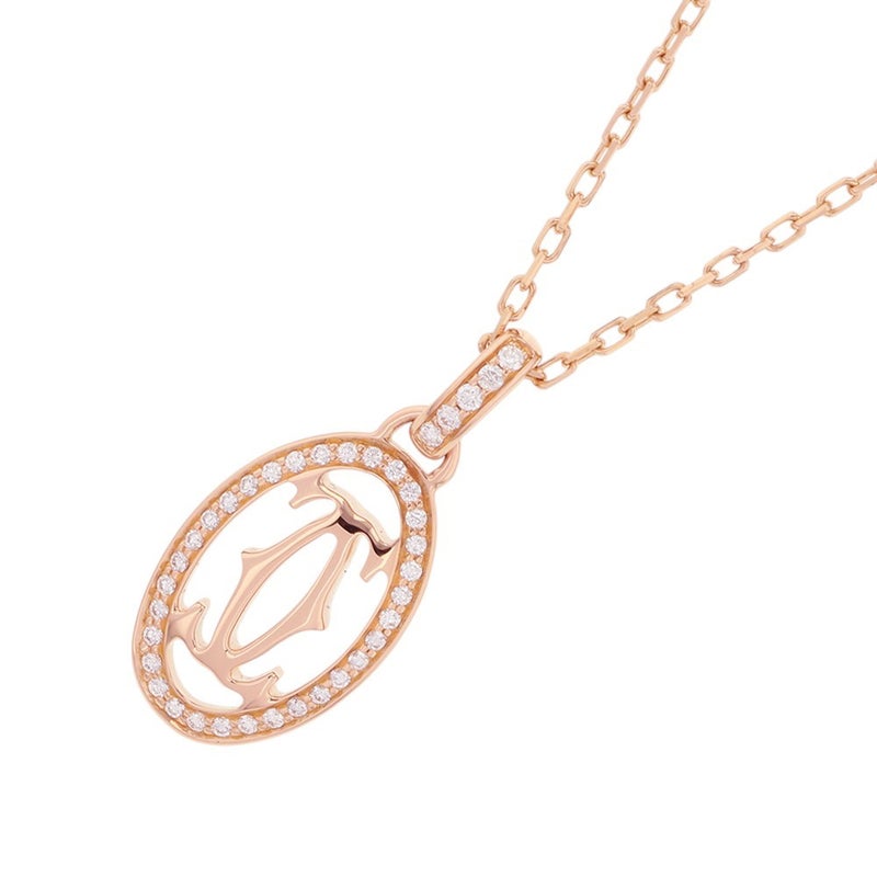 カルティエ ネックレス ロゴ ドゥーブルC ダイヤモンド K18PGピンクゴールド B7219300 Cartier ペンダント