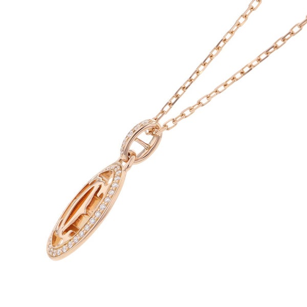 カルティエ ネックレス ロゴ ドゥーブルC ダイヤモンド K18PGピンクゴールド B7219300 Cartier ペンダント