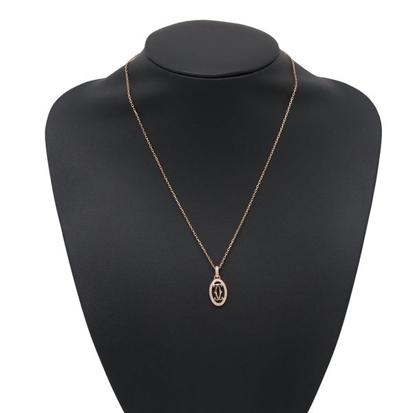 カルティエ ネックレス ロゴ ドゥーブルC ダイヤモンド K18PGピンクゴールド B7219300 Cartier ペンダント