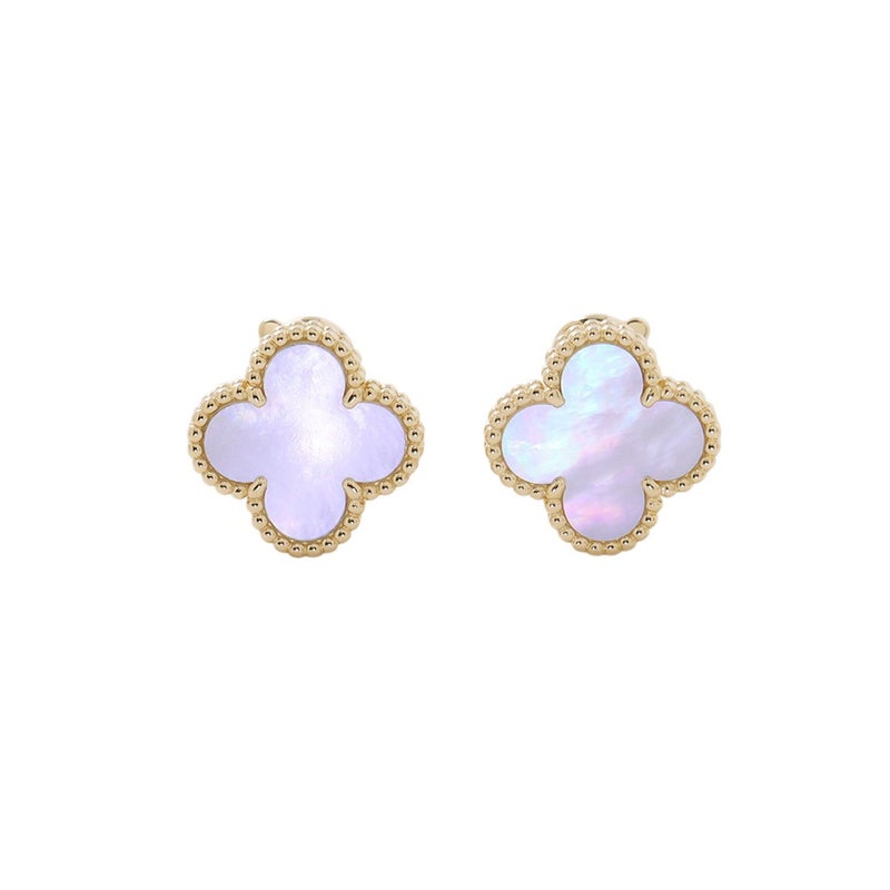 ヴァンクリーフ&アーペル ピアス ヴィンテージ アルハンブラ イヤリング マザーオブパール K18YGイエローゴールド VCARA44100