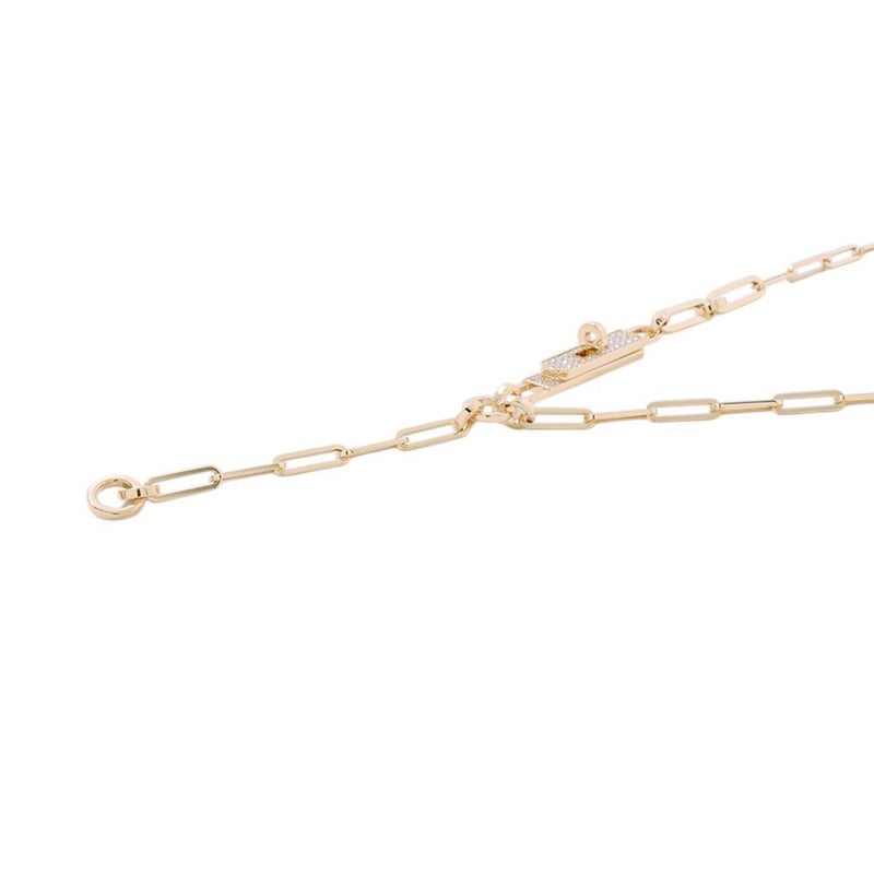 エルメス ネックレス ケリー・シェーヌ ラリアット ダイヤモンド 41P 計0.62ct K18YGイエローゴールド HERMES Kelly Chaine Lariat